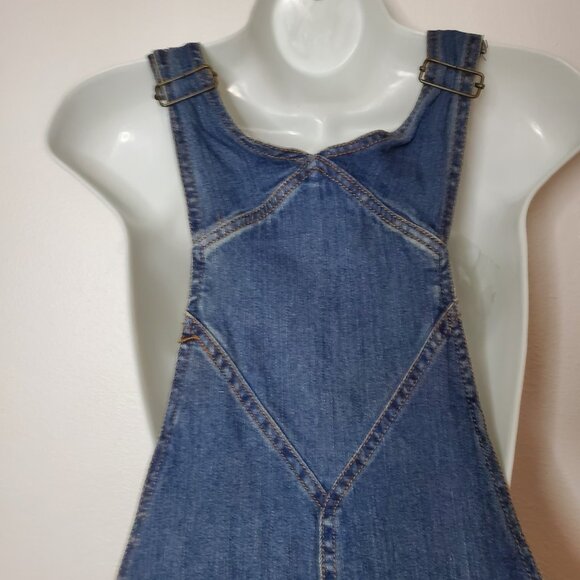 Almost Famous Shortall Size 9 Overalls Women's Distressed Zipper Front - Picture 6 of 10